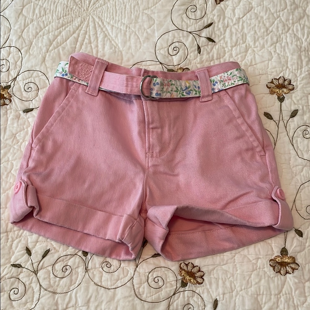 Infant RL Chaps Shorts with Floral Belt